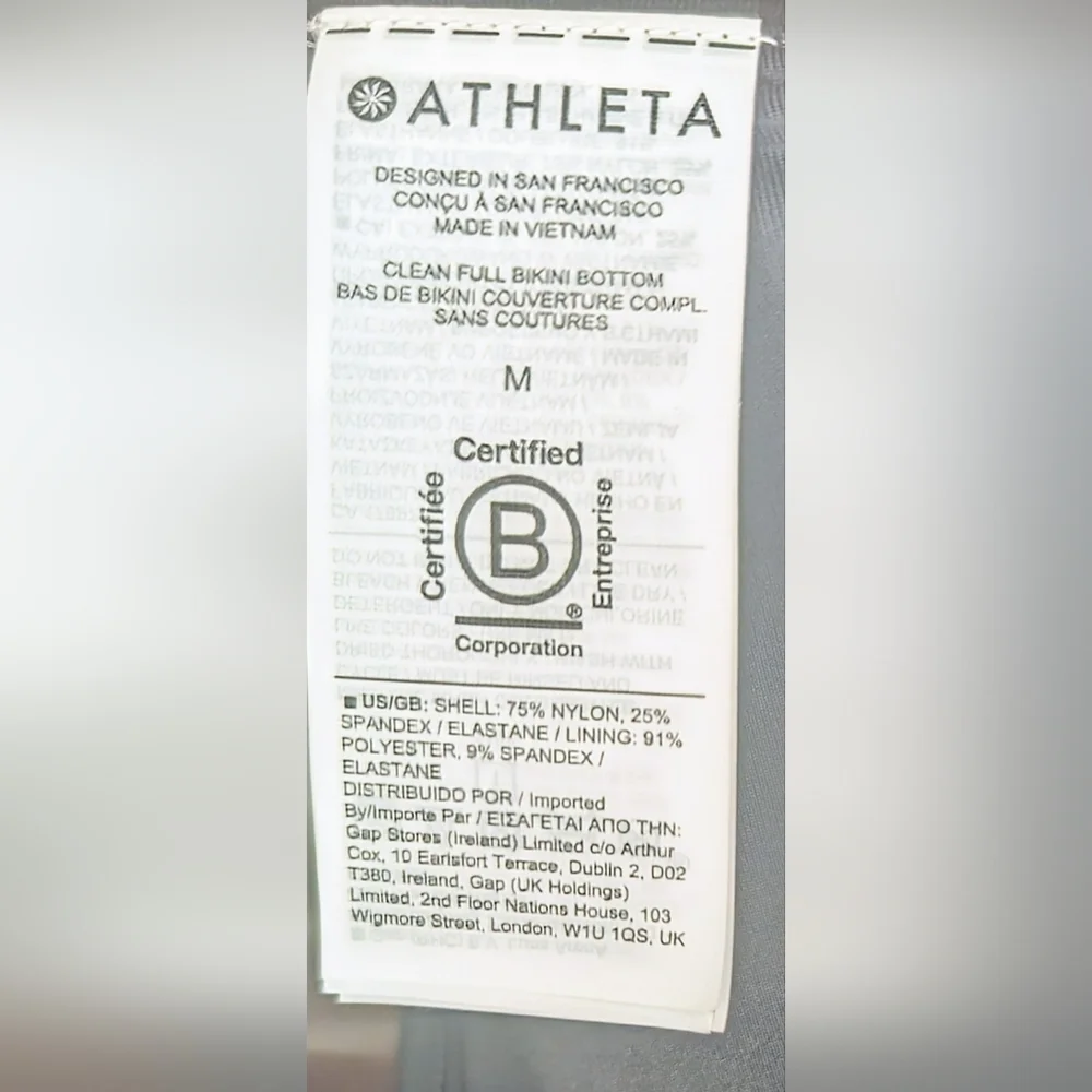 NWT Athleta Square Neck Bra Cup Tankini 34D/DD with Full Bikini Bottom Size M - Picture 15 of 15